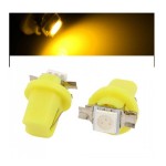 Led bulb 1 smd 5050 socket T5 B8.5D, yellow color, for dashboard and center console